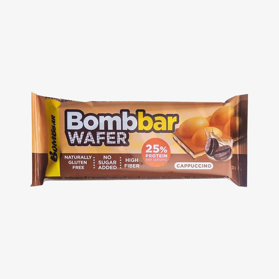 Вафля протеиновая "Bombbar" со вкусом капучино 32 гр