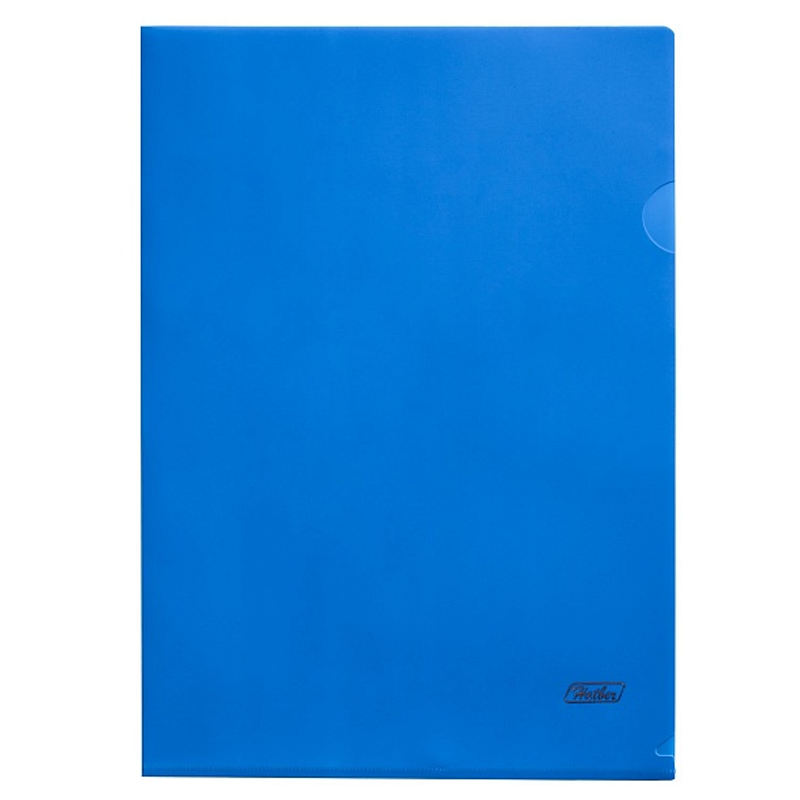 Папка-уголок Hatber А4, пластик, 180 мкм, синяя