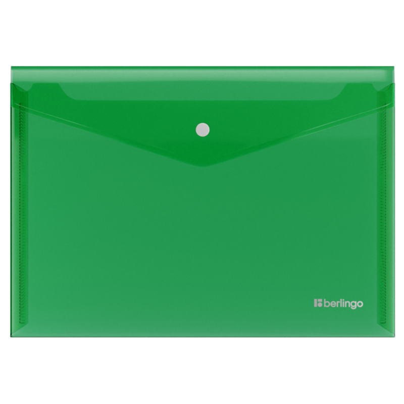 Папка-конверт на кнопке Berlingo "No Secret" А4, 200 мкм, зеленая