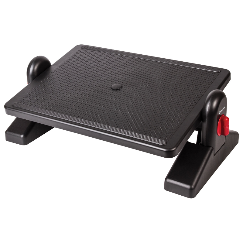 Подставка для ног BRAUBERG 41.5*30 см, с фиксатором, черная