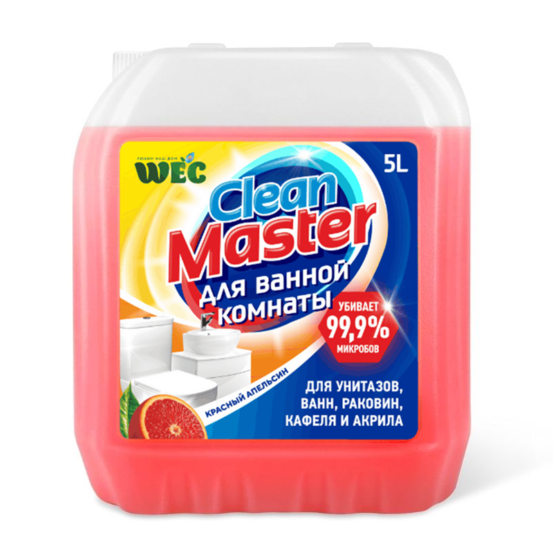 Средство для чистки сантехники WEC "Clean Master" 5 л красный апельсин