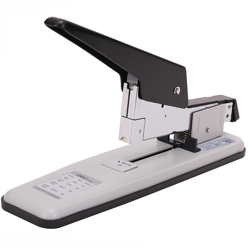 Степлер до 80 листов DELI металл, №23/6-23/13, бежево-черный