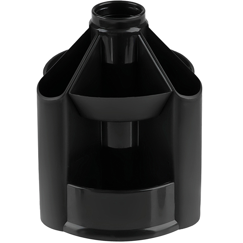 Настольная подставка СТАММ "Mini Desk", 10 отделений, вращающаяся, черная