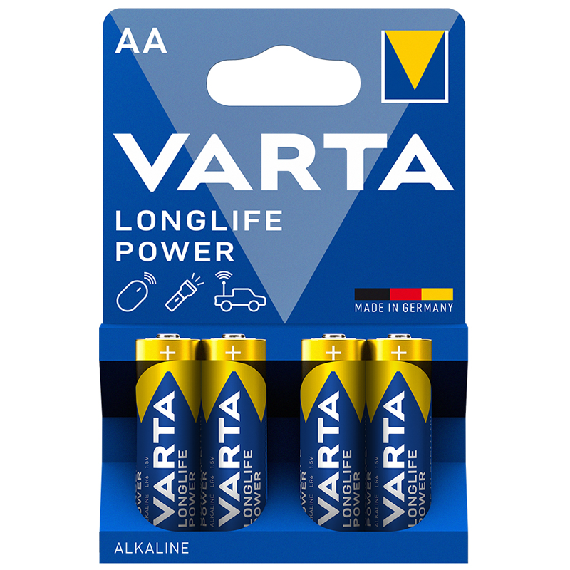 Батарейки VARTA Longlife Power АА (LR06) алкалиновые, 4 шт. в блистере