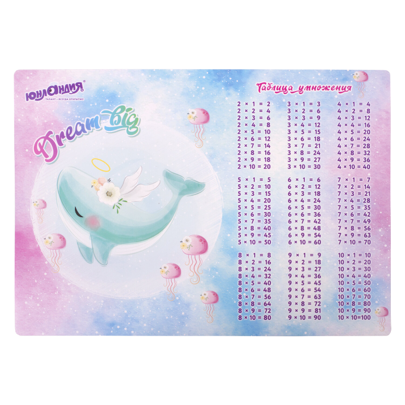 Настольное покрытие ЮНЛАНДИЯ "Whale" А3+, пластик, 46x33 см