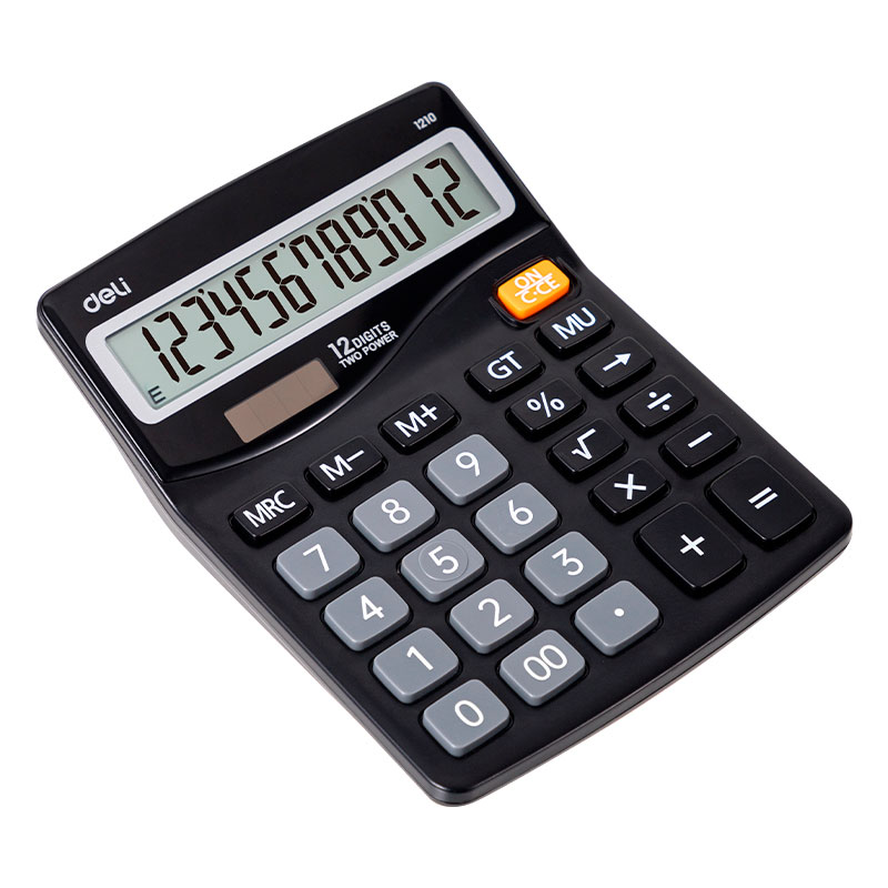 Калькулятор настольный DELI 1210, 12 разрядов, черный