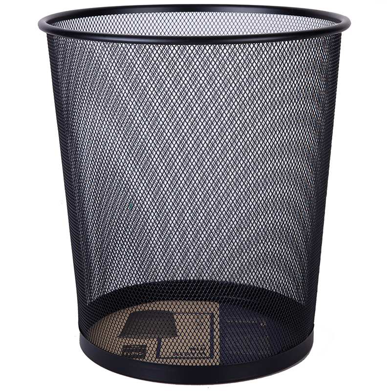 Корзина для бумаг DELI 14 литров, металл, сетчатая, черная