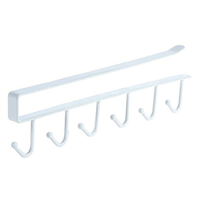 Держатель для полотенец и кухонной утвари LAIMA HOME 6 крючков, белый