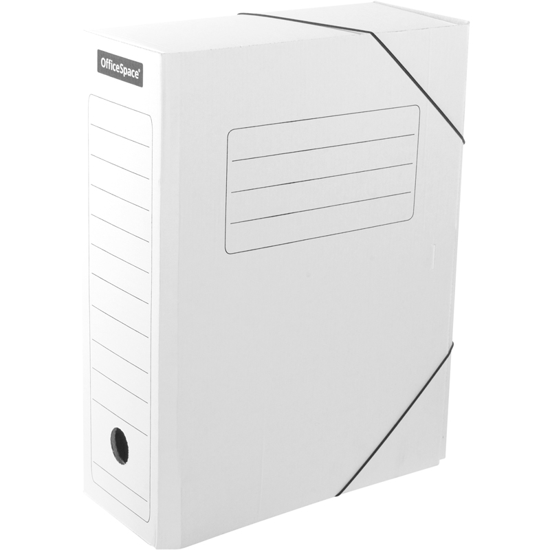Папка архивная OfficeSpace А4, на резинках, 100 мм, белый, до 900 листов