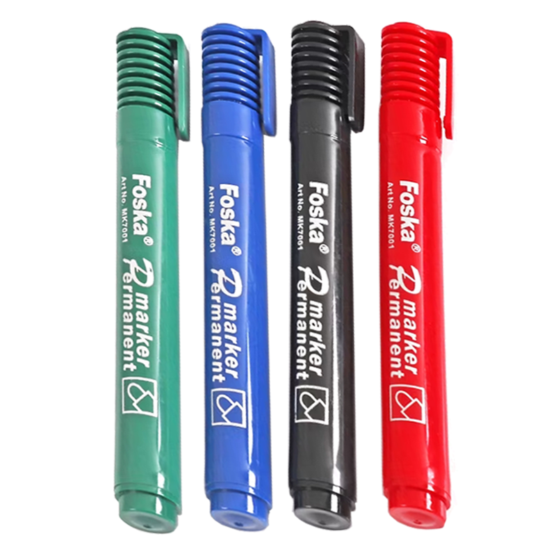 Набор перманентных маркеров Foska пулевидный, 1.5-2.5 мм, ассорти, 4 цвета