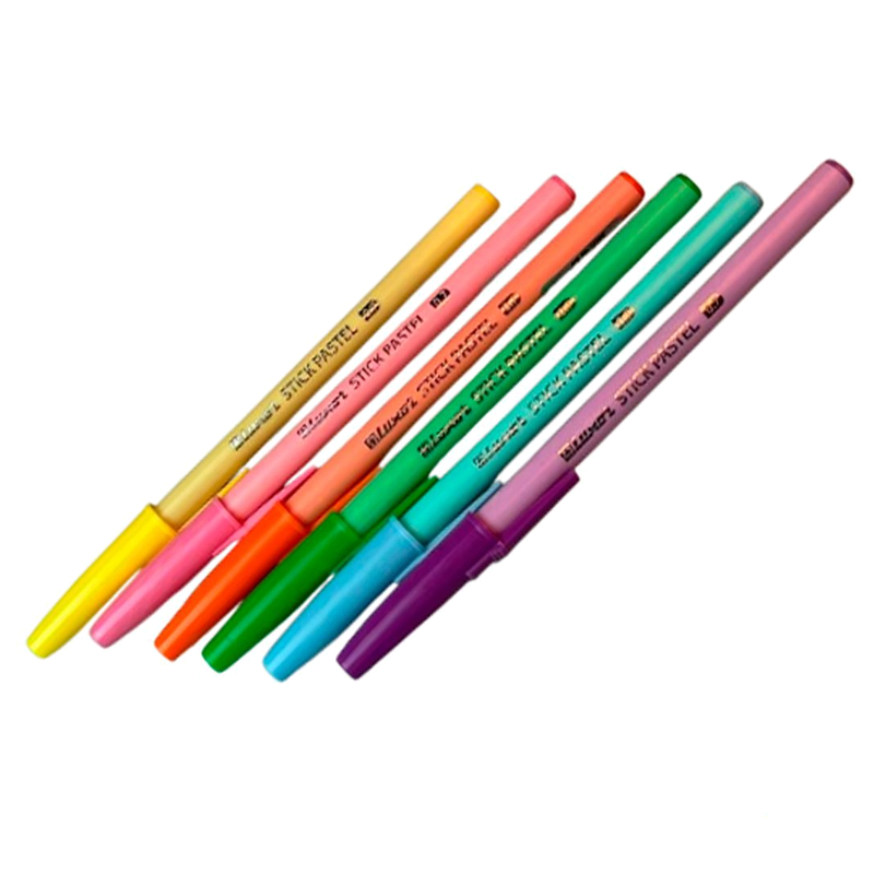 Ручка шариковая LUXOR "Stick Pastel" 0,7 мм, корпус ассорти, синяя