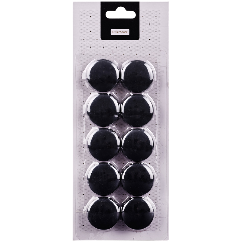 Магнит для досок OfficeSpace 30 мм, 10 шт, чёрный
