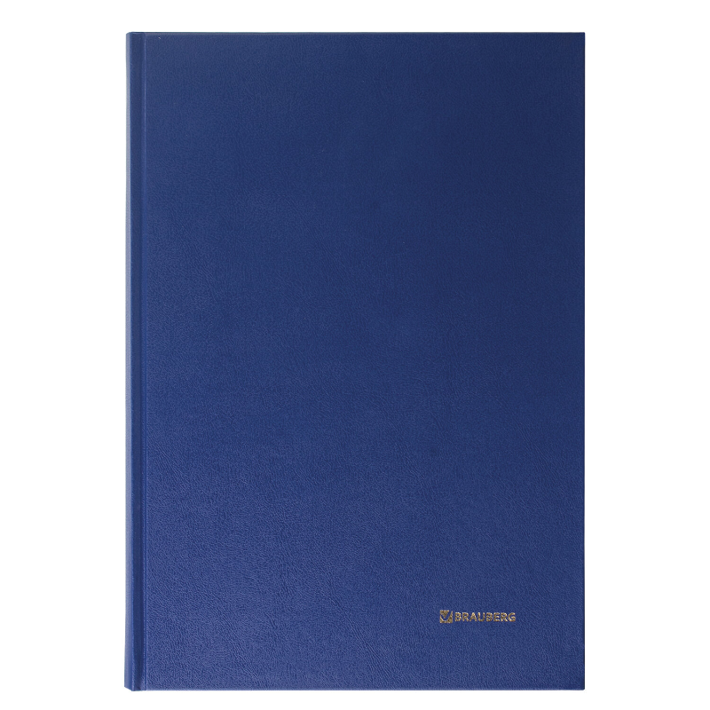 Книга учёта BRAUBERG А4, в линейку, бумвинил, 144 листов, синяя