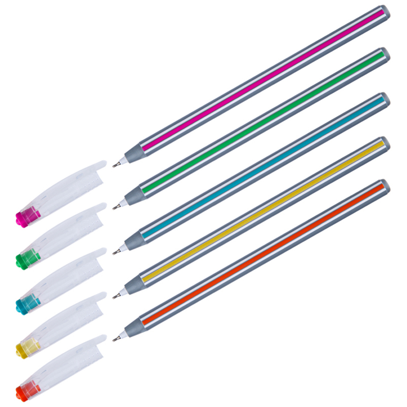 Ручка шариковая OfficeSpace "Magic stripe" 0.6 мм, корпус ассорти, масляная, синяя