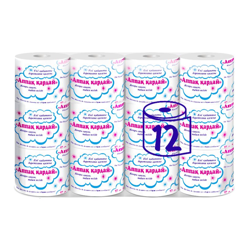 Туалетная бумага Карина "Белоснежка" 2-слойная, белая, 12 шт.