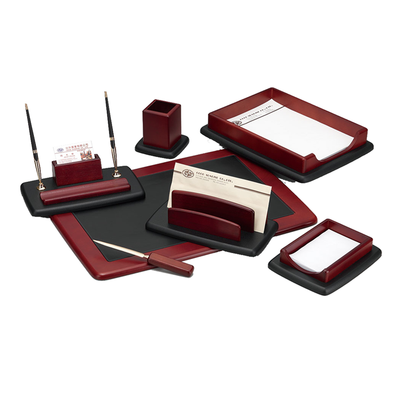 Настольный набор Good Sunrise дерево, кожа, 7 предметов, махагон