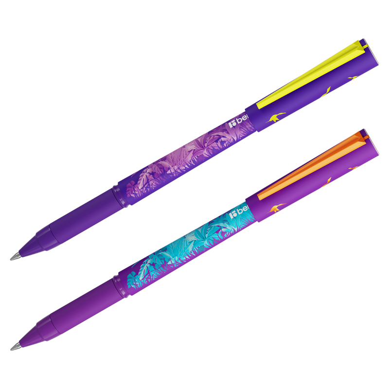 Ручка шариковая Berlingo "Flower Art" 0.7 мм, корпус ассорти, синяя