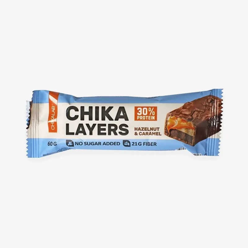 Батончик глазированный "Chikalab" лесной орех с карамелью 60 гр
