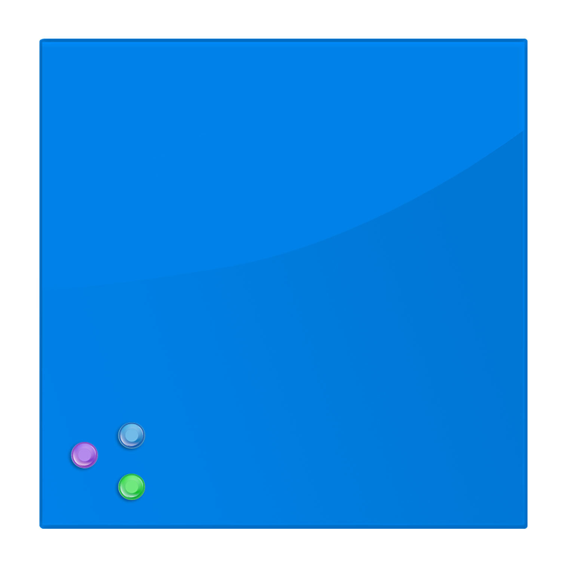 Доска стеклянная BRAUBERG 45*45 см, магнитно-маркерная, 3 магнита, синяя