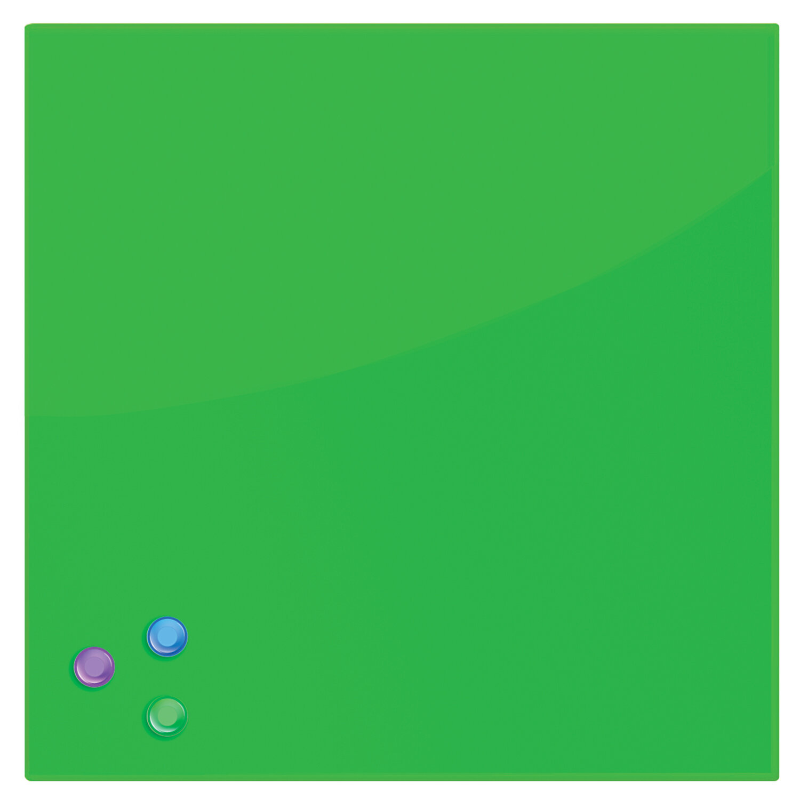 Доска стеклянная BRAUBERG 45*45 см, магнитно-маркерная, 3 магнита, зеленая