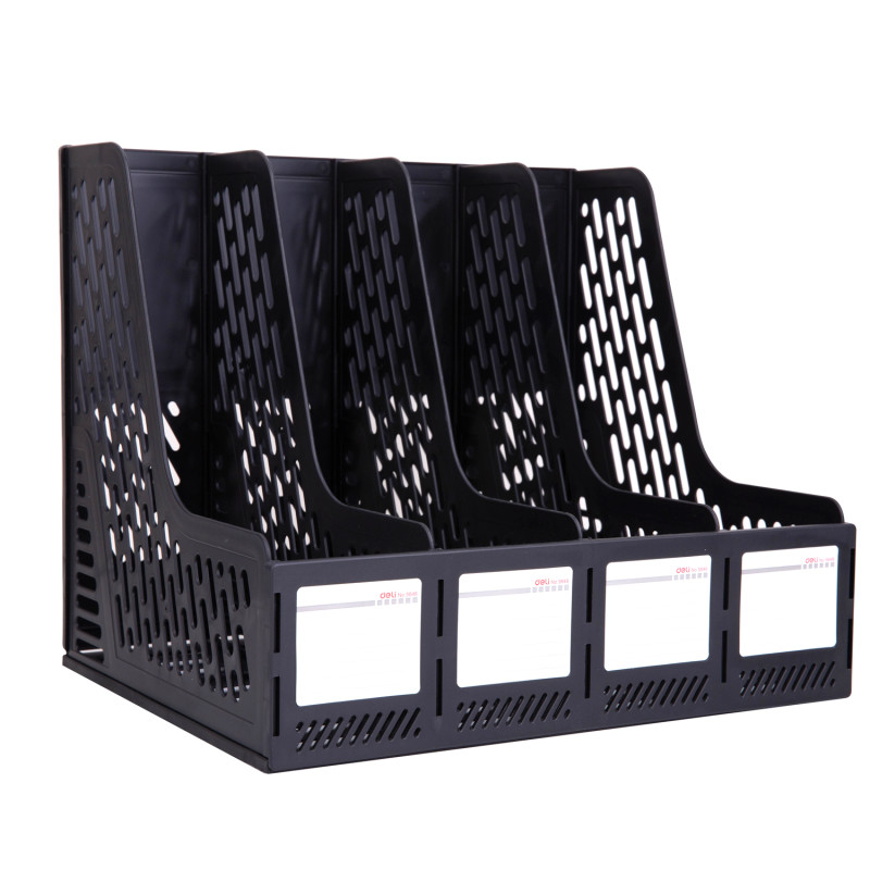 Лоток вертикальный DELI 4 отделения, черный