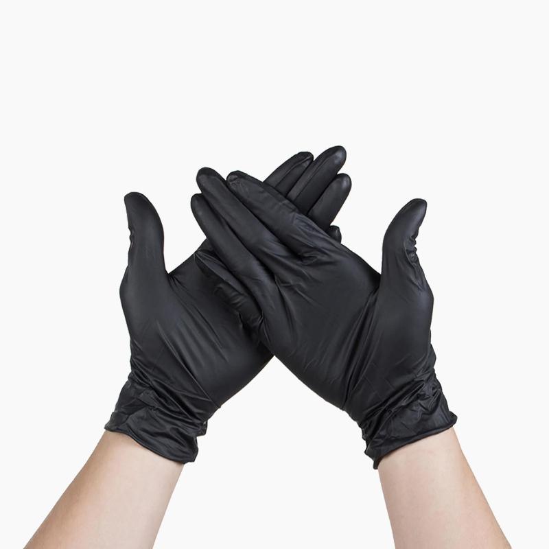 Перчатки виниловые, прочные, размер L, черные, 50 пар (100 шт)