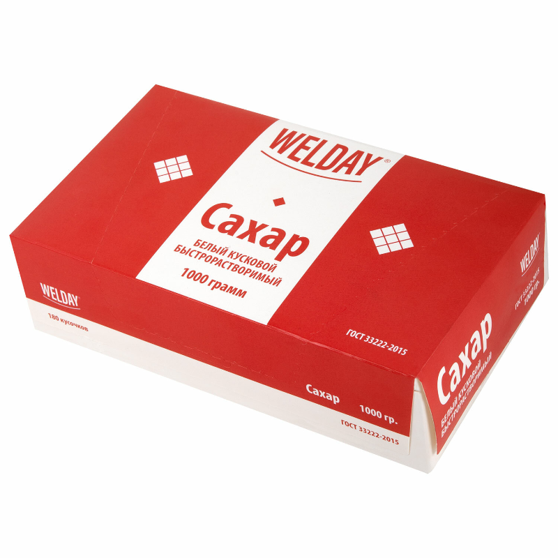 Сахар-рафинад WELDAY 1000 гр, картонная упаковка
