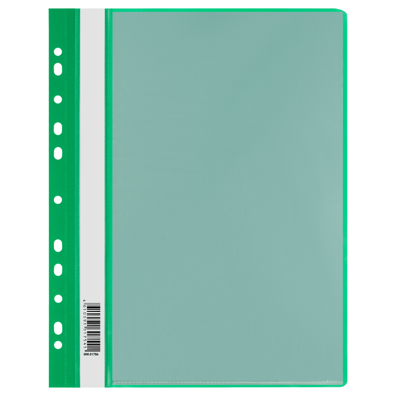 Папка 10 вкладышей СТАММ А4, 160 мкм, зеленая, с перфорацией