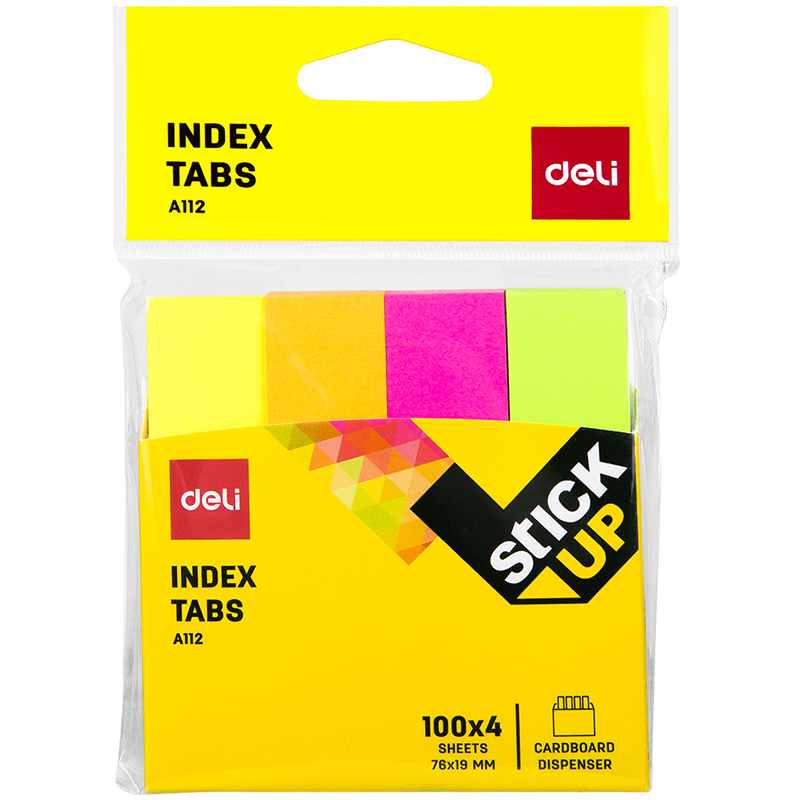 Закладки самоклеящиеся DELI бумага, НЕОН, 76*19 мм, 100 листов