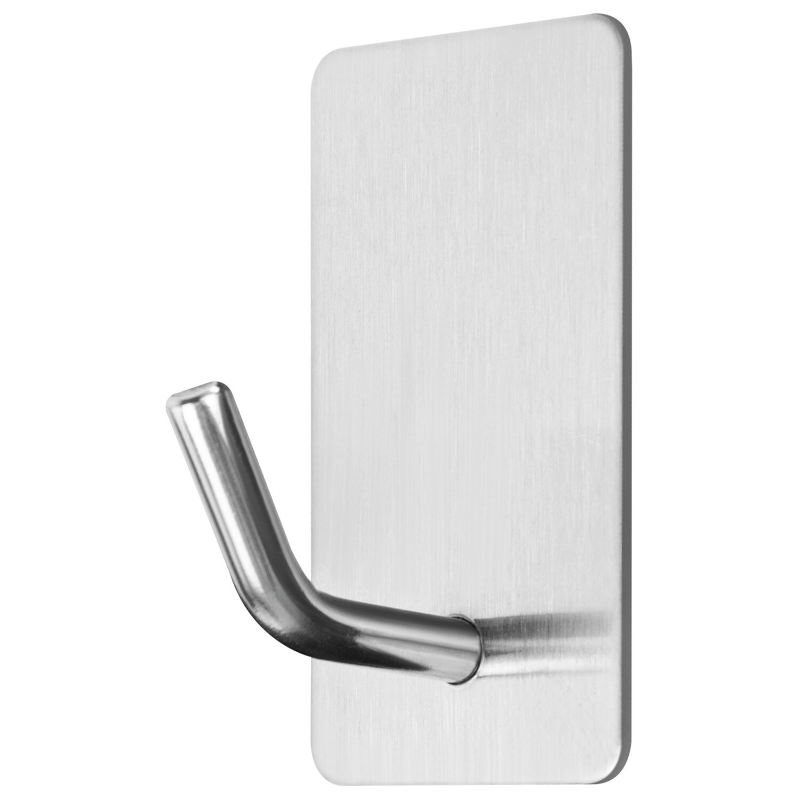 Крючки самоклеящиеся LAIMA 2,5*4,5 см, нержавеющая сталь, серебристые, 4 шт