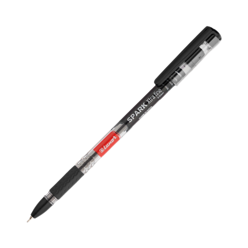 Ручка шариковая LUXOR "Spark" 0.7 мм, прозрачный корпус, черная