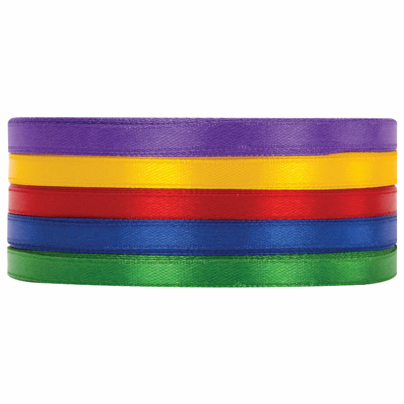 Лента атласная для прошивки документов длина 32 м, ширина 0,5 см, ассорти