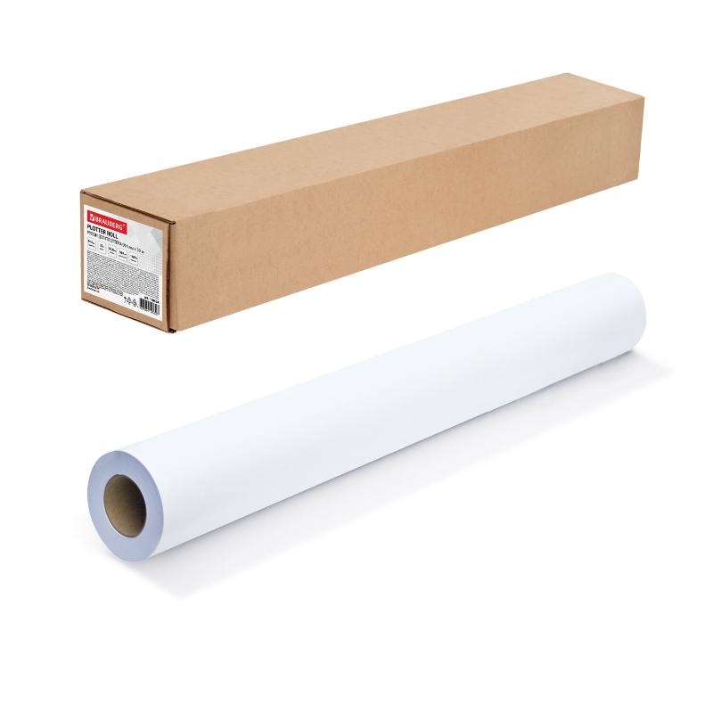 Бумага широкоформатная для плоттера BRAUBERG 160 г/м2, 914 мм* 30 м в рулоне