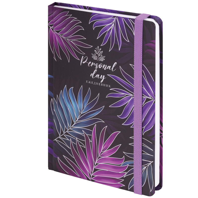 Ежедневник недатированный BRAUBERG "Tropical" А5, кожзам, с резинкой, 128 л.