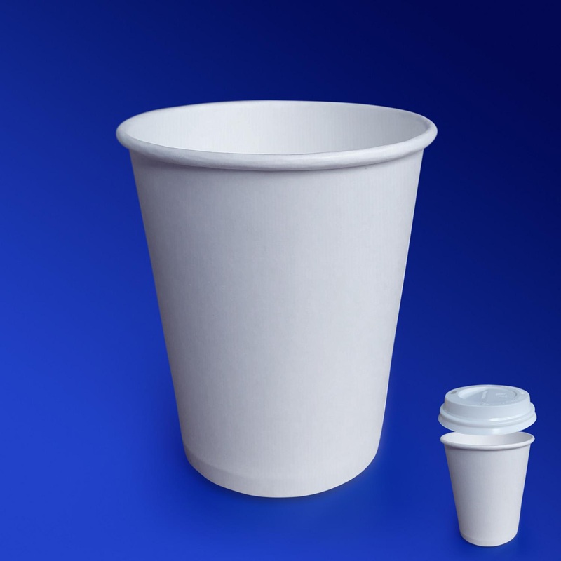 Стакан бумажный 250мл для горячих напитков белый 50 шт/уп