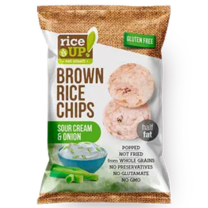Чипсы рисовые RiceUP! со сметаной и луком, 60 гр