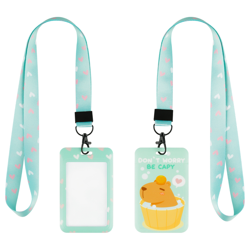 Бейдж вертикальный MESHU "Be capy" 110*70 мм, лента с карабином, 2D печать