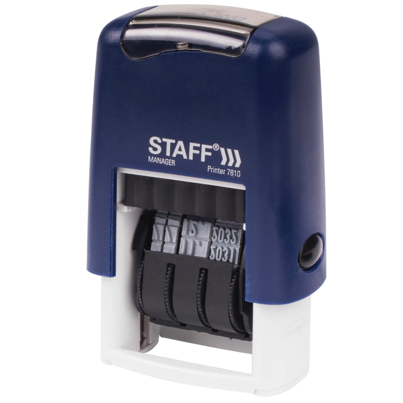 Датер-мини STAFF "Printer 7810 BANK" месяц цифрами, оттиск 22*4 мм, темно-синий