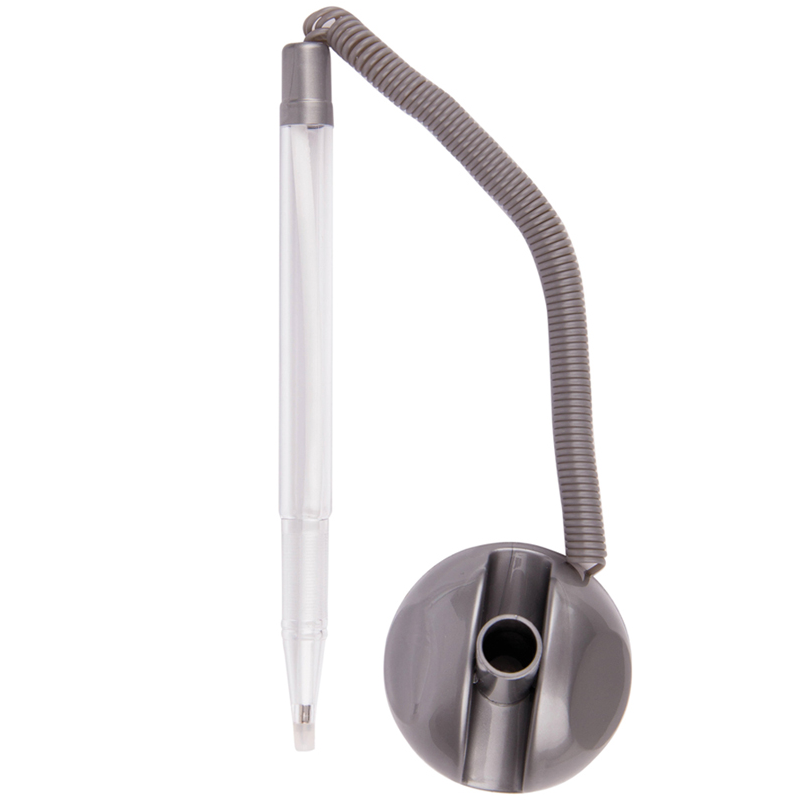 Ручка шариковая на подставке OfficeSpace "Reception"0.7 мм, серый корпус, синяя