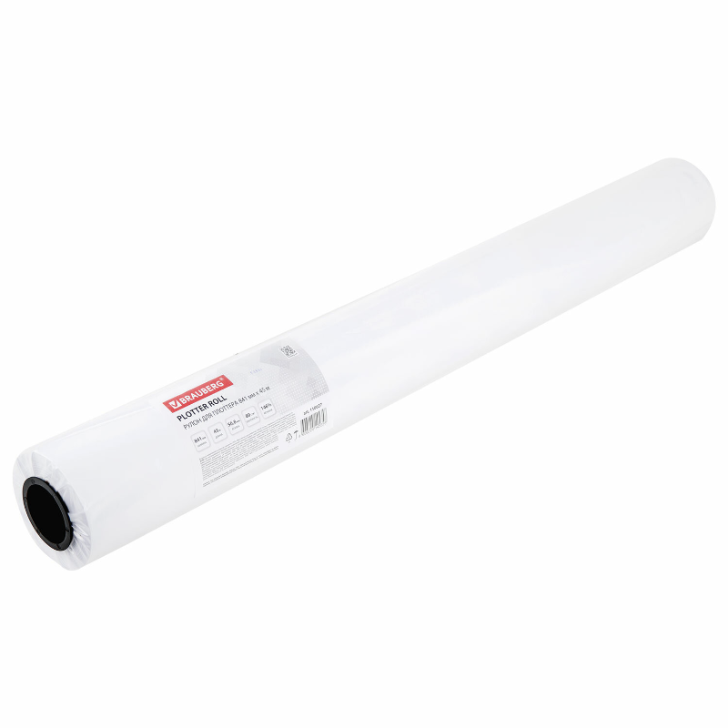 Бумага широкоформатная для плоттера BRAUBERG 80 г/м2, 841 мм* 45 м в рулоне