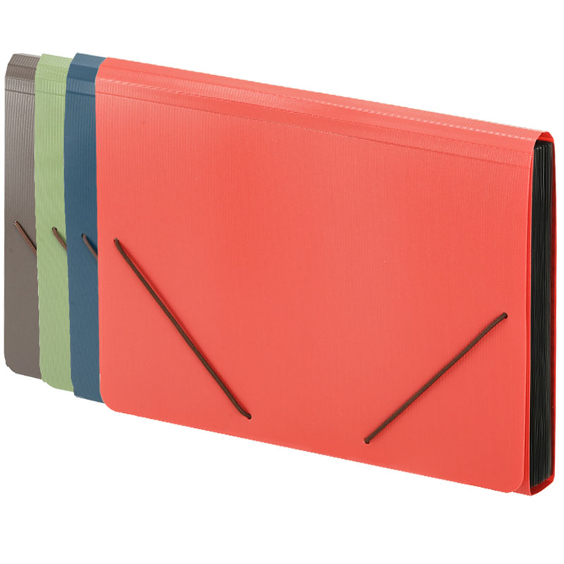 Папка-портфель DELI А4, 13 отделений, на резинке, ассорти