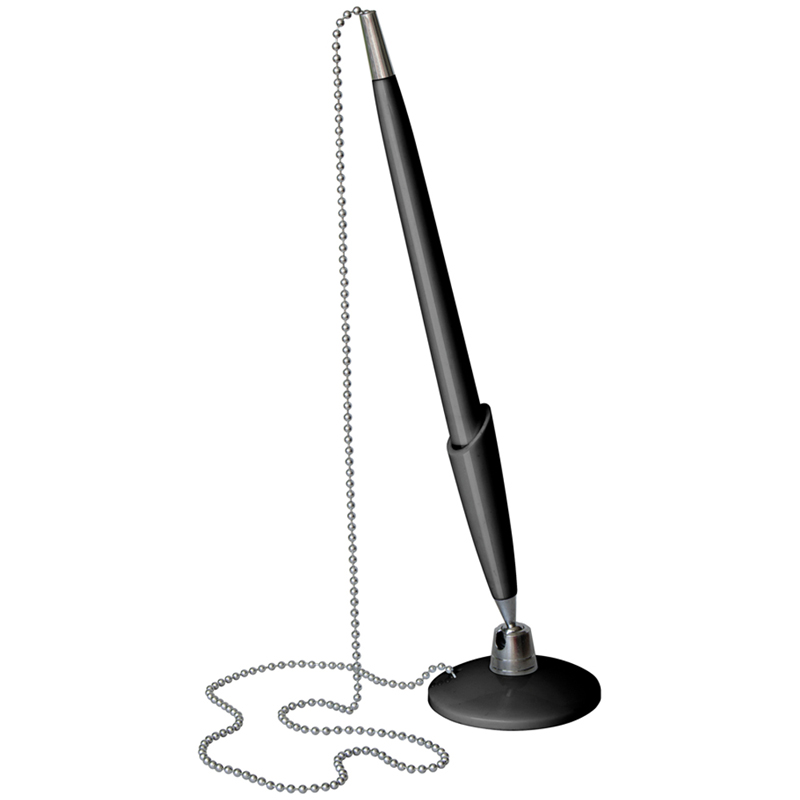 Ручка шариковая на подставке OfficeSpace 0.7 мм, черный корпус, синяя