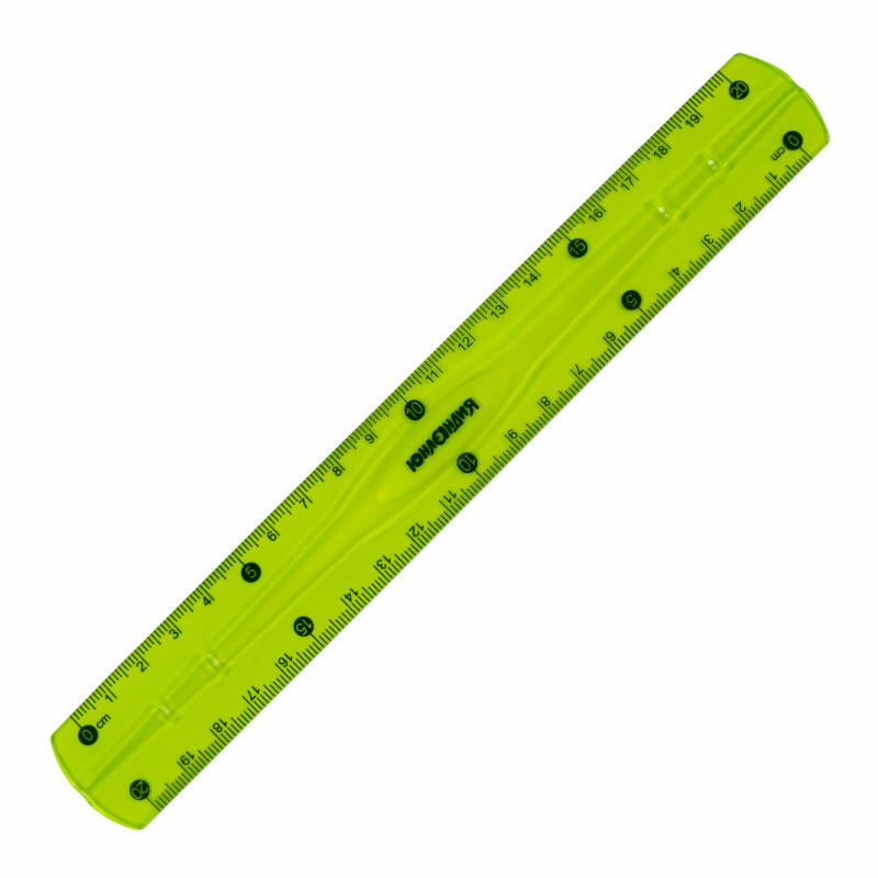 Линейка ЮНЛАНДИЯ "FLEX" 20 см, пластик, гибкий, тонированная, зеленая