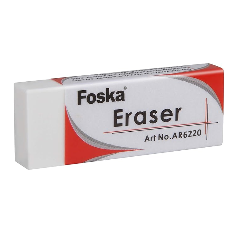 Ластик Foska прямоугольный, 62*22*12 мм, белый