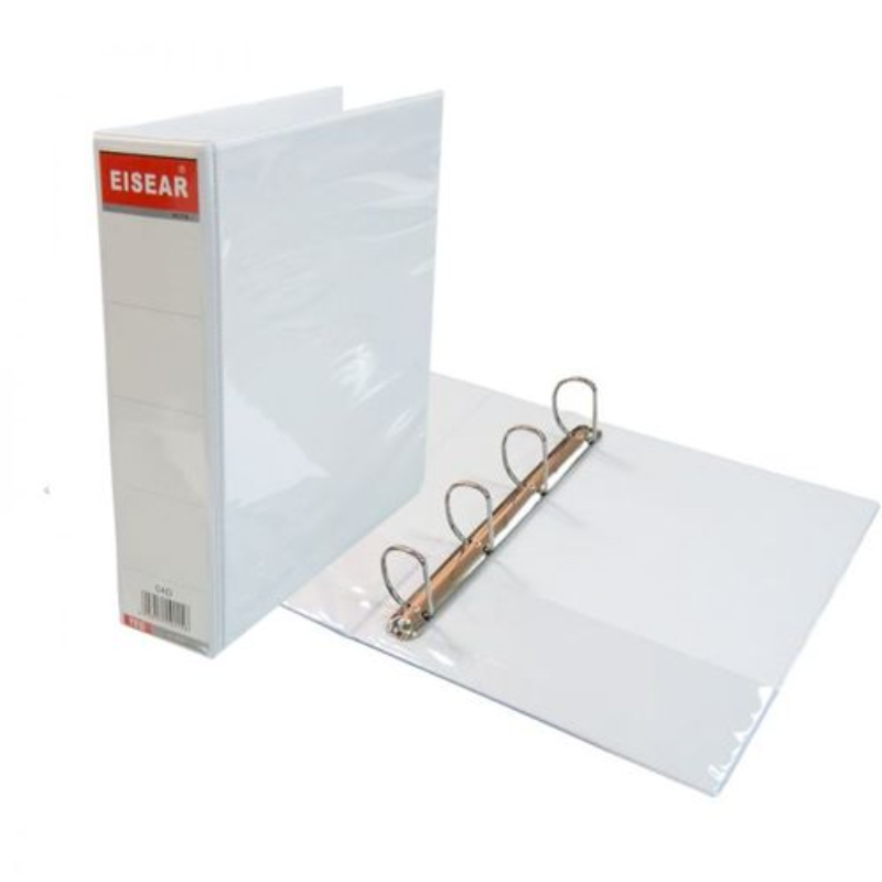 Папка на 4 кольцах Eisear корешок 38 мм, белая