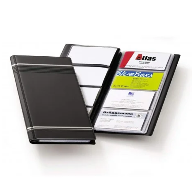 Визитница на 96 визиток Durable, кожзам, 118*250 мм, черная