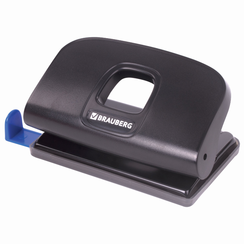 Дырокол до 10 листов BRAUBERG "Extra", пластиковый корпус, черный